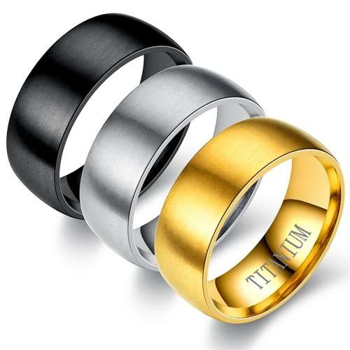 Mens Titanium 8mm Wide Matte Design Band. Ring Size 6,7,8,9,10,11,12,13